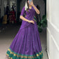 Lorenvalley Fashion Purple Pure Chanderi Zari Weaving Work Lehenga Choli with Dupatta - Swadesiicart