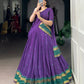 Lorenvalley Fashion Purple Pure Chanderi Zari Weaving Work Lehenga Choli with Dupatta - Swadesiicart