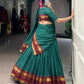 Lorenvalley Fashion Teal Pure Chanderi Zari Weaving Work Lehenga Choli with Dupatta - Swadesiicart