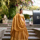 Lorenvalley Mustard Pure Chanderi Plain With Zari Weaving Work Border Lehenga Choli | Swadesiicart