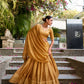 Lorenvalley Mustard Pure Chanderi Plain With Zari Weaving Work Border Lehenga Choli | Swadesiicart