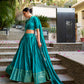 Lorenvalley Fashion Skyblue Pure Chanderi Plain With Zari Weaving Work Border Lehenga Choli with Dupatta - Swadesiicart