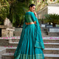 Lorenvalley Fashion Skyblue Pure Chanderi Plain With Zari Weaving Work Border Lehenga Choli with Dupatta - Swadesiicart