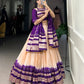 Lorenvalley Off White Pure Chanderi Plain With Zari Weaving Work Border Lehenga Choli | Swadesiicart