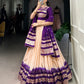 Lorenvalley Off White Pure Chanderi Plain With Zari Weaving Work Border Lehenga Choli | Swadesiicart