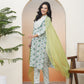 Vaasva Women White Cotton Kurta With Cotton Pant & Dupatta | Swadesiicart