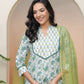 Vaasva Women White Cotton Kurta With Cotton Pant & Dupatta | Swadesiicart