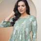 Vaasva Women Ferozi Cotton Kurta With Cotton Pant & Dupatta | Swadesiicart