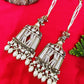 Tehzeeb Creations Stylish White Pearls Doli-Palki Kundan Earrings With Ear Chain With Tikka | Swadesiicart