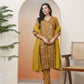 Vaasva Women Mustard Cotton Angrakha Kurta With Cotton Pant & Dupatta | Swadesiicart