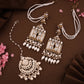 Tehzeeb Creations Stylish White Pearls Doli-Palki Kundan Earrings With Ear Chain With Tikka | Swadesiicart