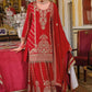 Anaita Red Chinon Stitched Suit With Embroidery Work