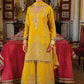 Anaita Yellow Chinon Stitched Suit With Embroidery Work