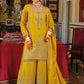 Anaita Yellow Chinon Stitched Suit With Embroidery Work