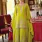 Anaita Green Chinon Stitched Suit With Embroidery Work