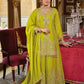 Anaita Green Chinon Stitched Suit With Embroidery Work