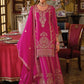 Anaita Magenta Chinon Stitched Suit With Embroidery Work