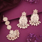Tehzeeb Creations Fashionable Gold Earrings And Tikka Studded With Kundan And Pearl | Swadesiicart