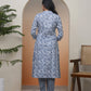 Vaasva Women Grey Panel Kurta With Cotton Pant & Dupatta | Swadesiicart