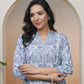 Vaasva Women Grey Panel Kurta With Cotton Pant & Dupatta | Swadesiicart