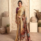 Anaita Dark Cream Soft Satin Silk With Zari Weaving Saree With Blouse