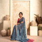 Anaita Dark Navy Blue Soft Satin Silk With Zari Weaving Saree With Blouse