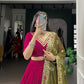 Lorenvalley Fashion Ranipink Pure Rayon Lace Touch Up Lehenga Choli with Dupatta | Swadesiicart