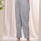 Vaasva Women Grey Cotton Flax Solid Straight Pants | Swadesiicart