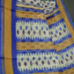 Shades of Cream And Ink Blue Colour Blouse Patola Print Semi Chanderi Saree By Gayathri Reddy Designer Studio | Swadesiicart