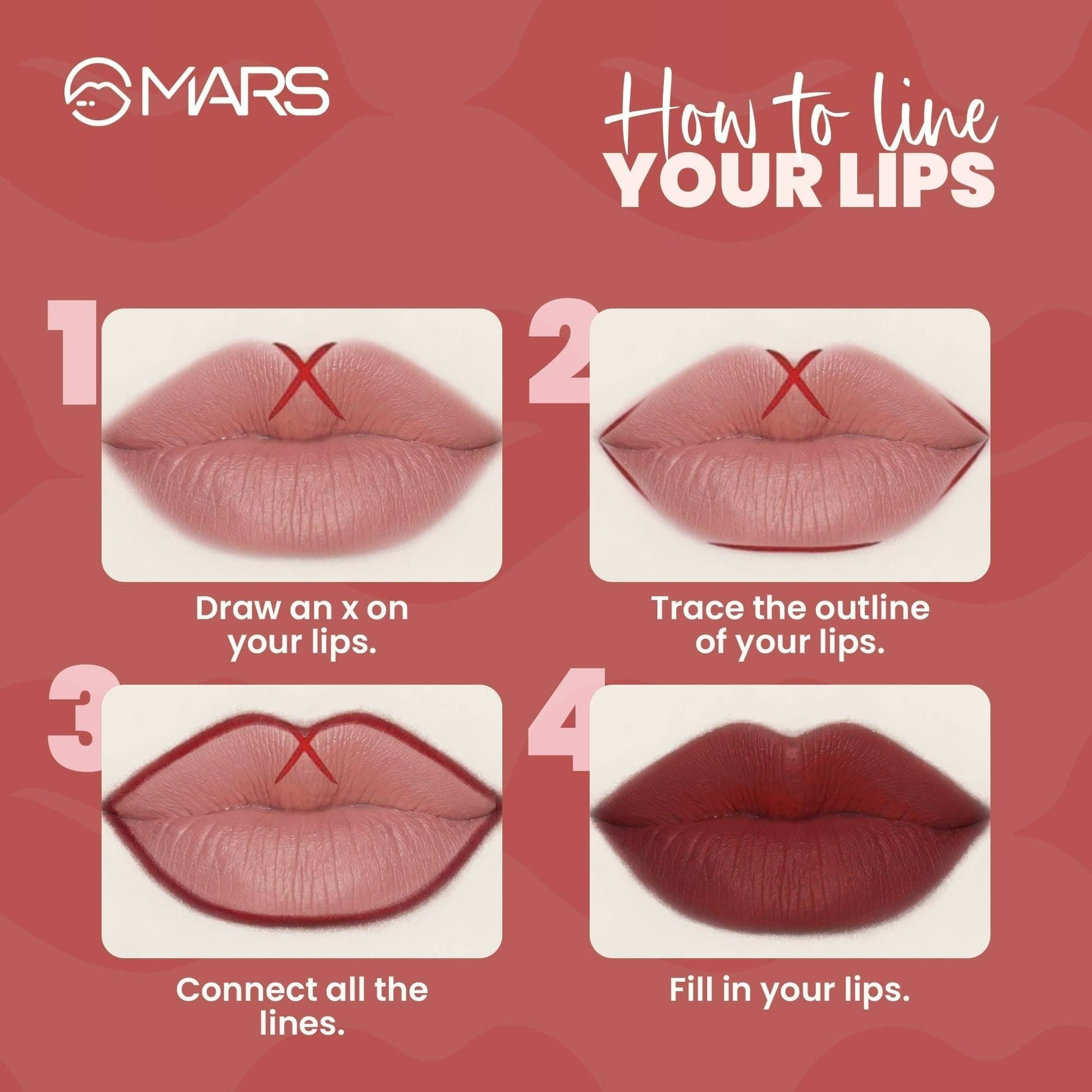 MARS Cosmetics Edge of Desire Lip Liner With Holder - Set A - Swadesiicart