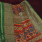 Shades of Dark Mehndi With Leaf Green Blouse Creeper Design Semi Chanderi Saree By Gayathri Reddy Designer Studio | Swadesiicart