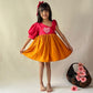 ArthLife Raspberry Pink And Orange Partywear Dress