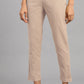 W for Woman Beige Geometric Printed Rayon Straight Kurta and Slim Pant Set
