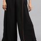 W for Woman Black Solid Pleated Pants