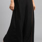 W for Woman Black Solid Pleated Pants