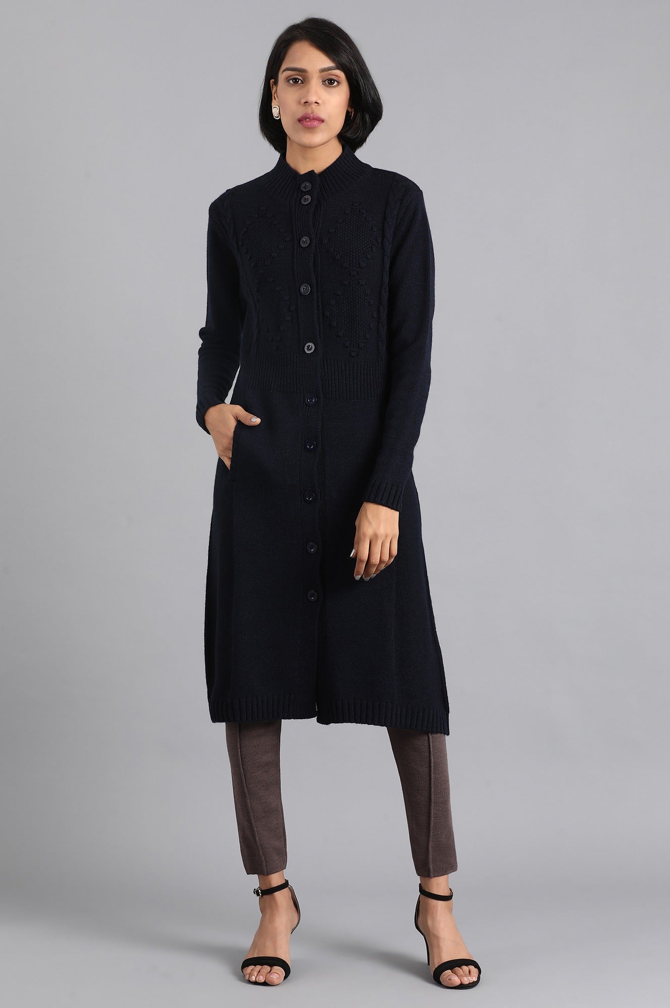 W for Woman Blue Long Jacket