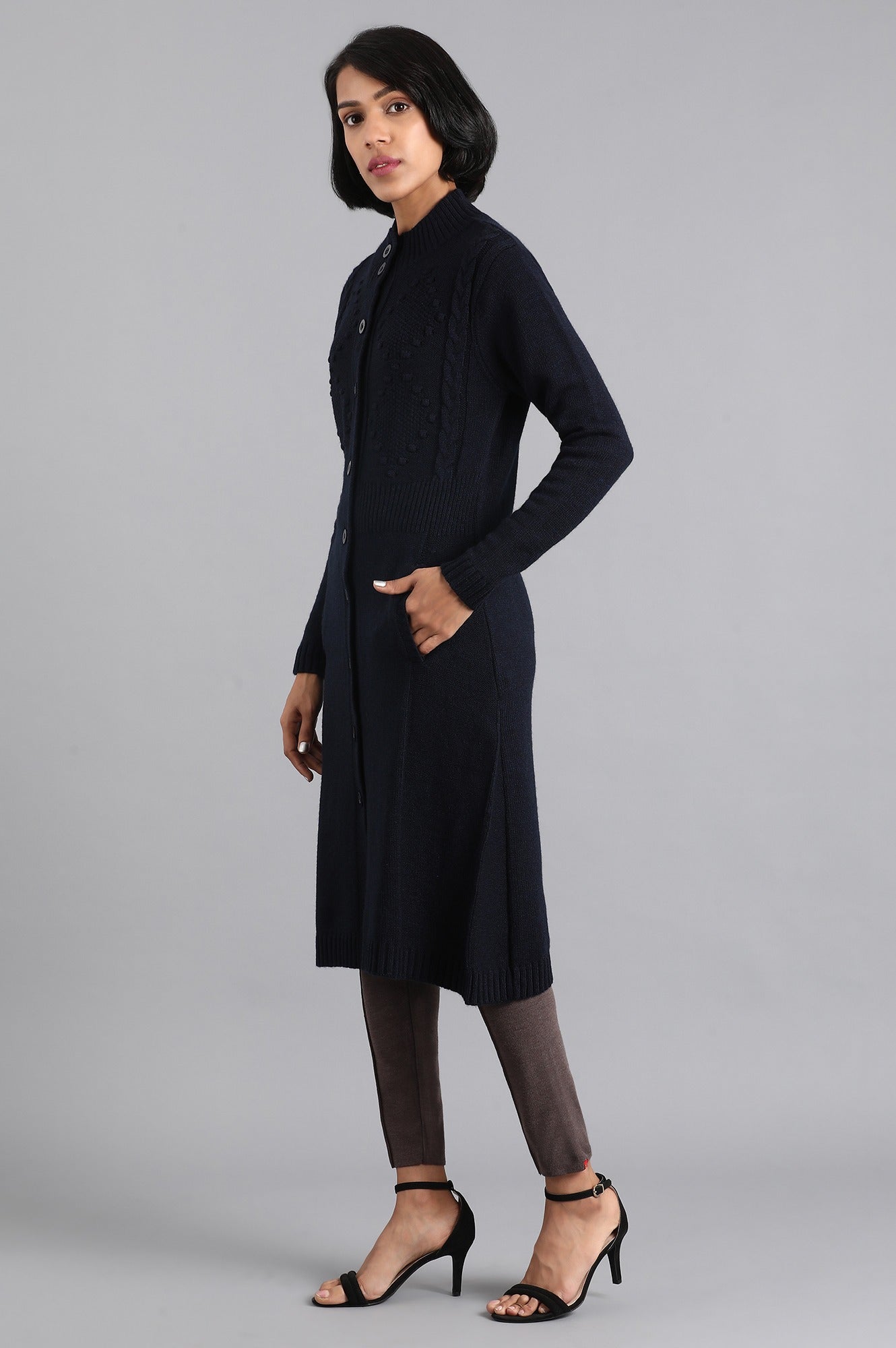 W for Woman Blue Long Jacket