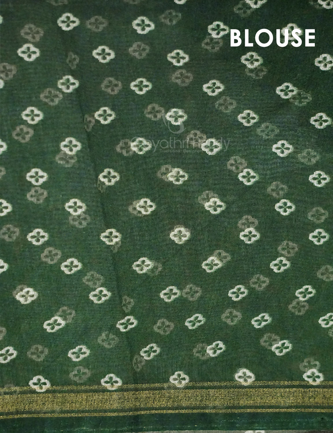 Shades of Green Colour Floral Design Semi Chanderi Saree By Gayathri Reddy Designer Studio | Swadesiicart