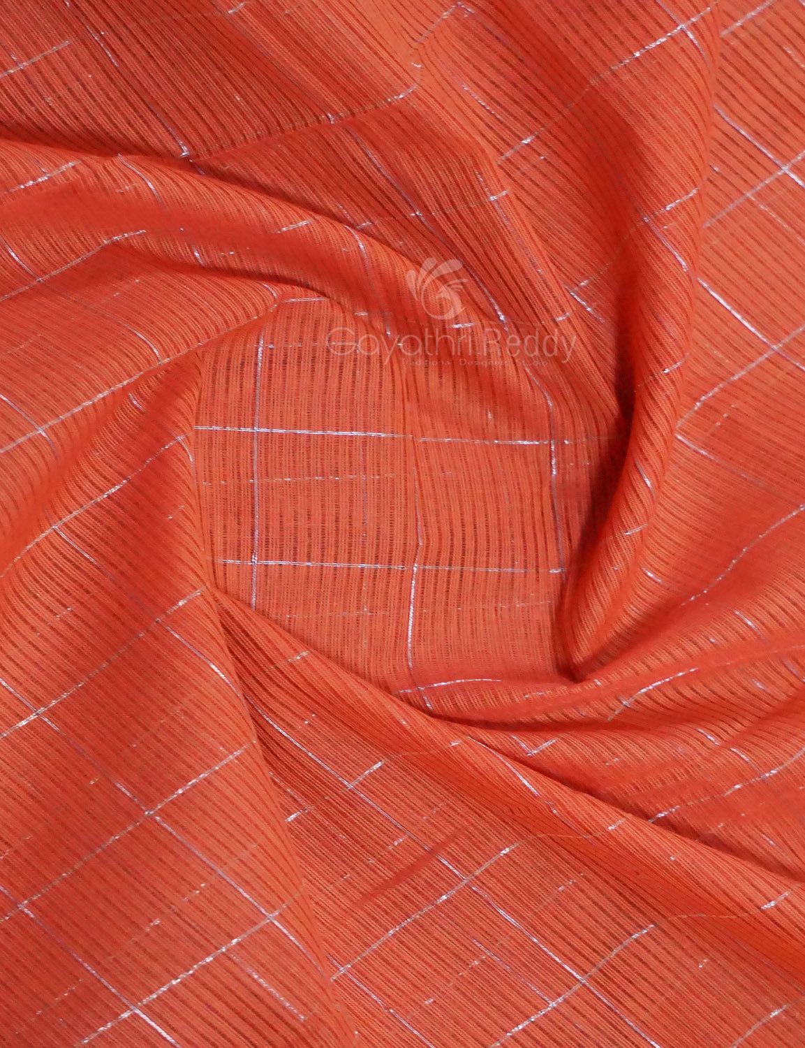 Dual Shade of Tomato Peach And Aqua Green Pure Mangalgiri Cotton By Gayathri Reddy Designer Studio | Swadesiicart