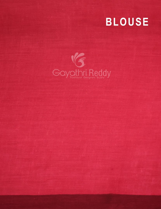 Block Print Maroon Coloured Mulmul Cotton Saree By Gayathri Reddy Designer Studio | Swadesiicart