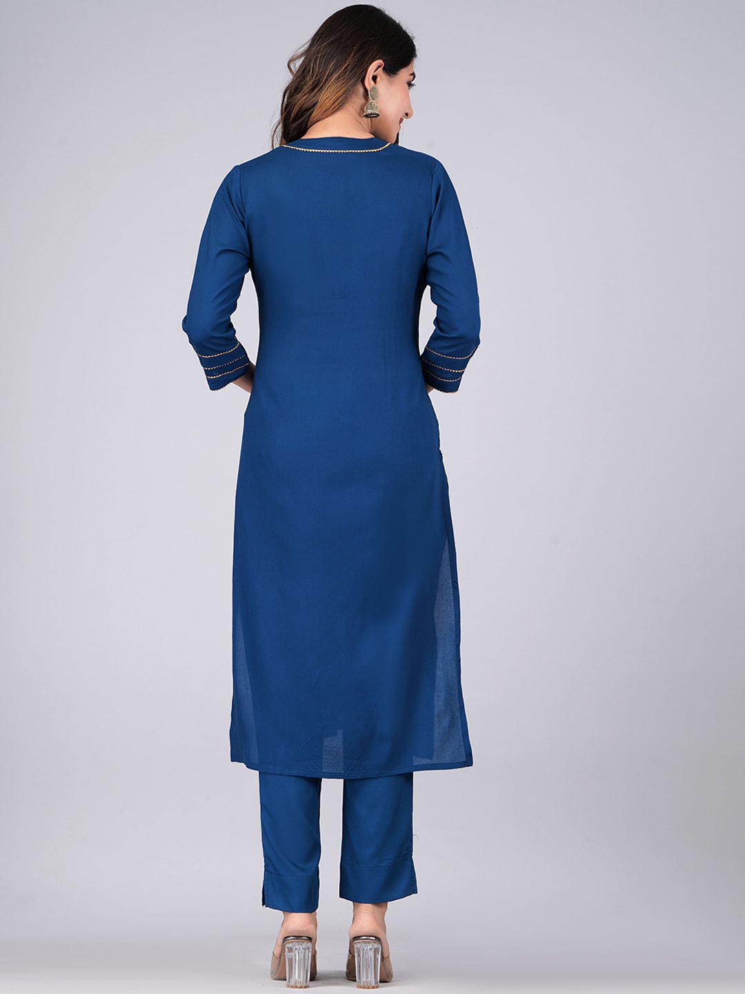 Kalini Regular Gotta Patti Kurta With Trousers - Swadesiicart