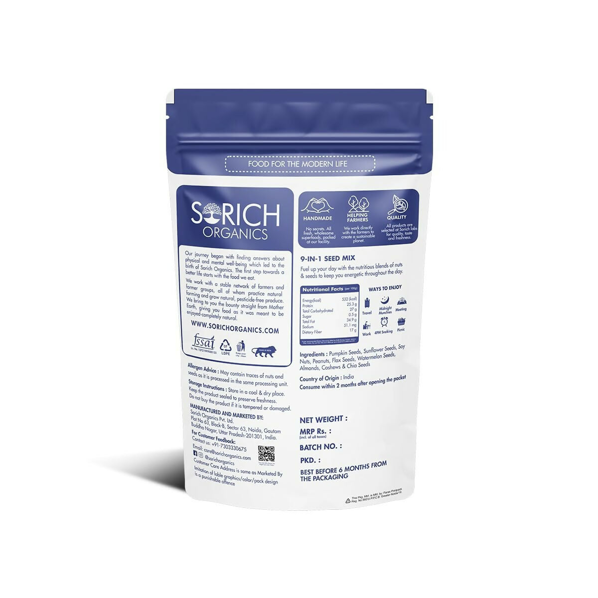 Sorich Organics 9 in 1 Seed Mix - Swadesiicart