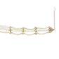 Gold-Polished White Kundan-Studded Pearl Head Chains - Ruby Raang | Swadesiicart