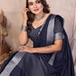 Anaita Teal Weaving Linen Cotton Saree With Blouse