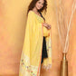 Very Much Indian Handloom Pure Cotton Paithani Dupatta - Yellow | Swadesiicart