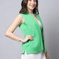 Even Apparels Green Polyblend Open Front Women's Waistcoat | Swadesiicart