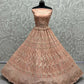Jyoti Fashion Women's Peach Heavy Net Fancy Dori, Multi Thread, Rainbow Sequins and Diamond Work Wedding Lehenga Choli | Swadesiicart
