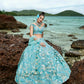 House of Panchhi Sky Blue Organza Sequins, Zarkan And Thread Embroidery Lehenga Choli & Dupatta | Swadesiicart