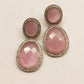 Smart Dangler With Rhino Stone Border Beige Earrings For Women and Girls By House of Ree - Swadesiicart