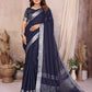 Anaita Teal Weaving Linen Cotton Saree With Blouse